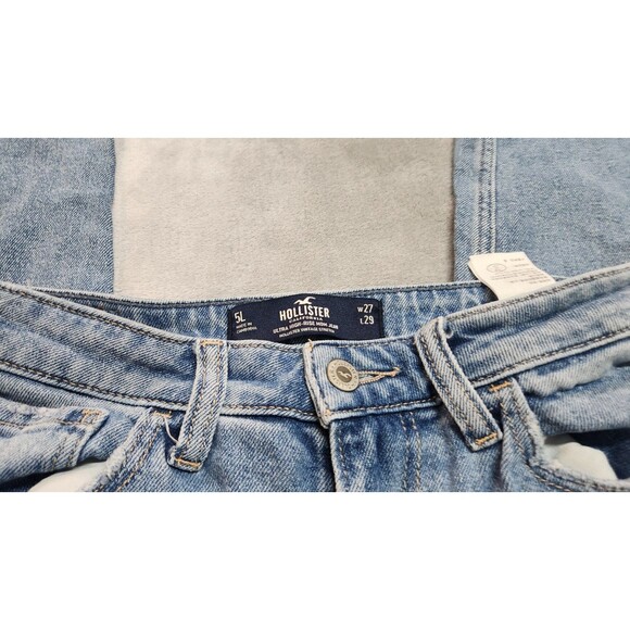 Hollister Ultra High Rise mom jeans Women Size 5L 27 x 29 blue denim jeans - Picture 4 of 9